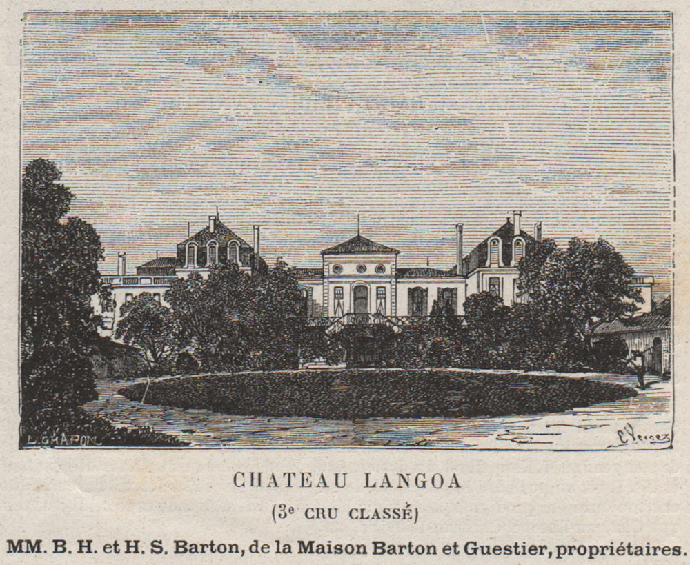 MÉDOC. SAINT-JULIEN. Chateau Langoa (3e Cru Classé). Guestiers. SMALL 1908
